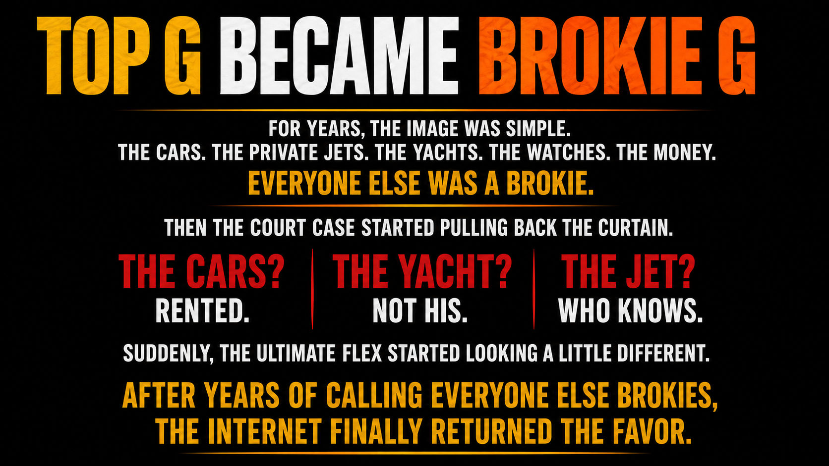BrokieG thesis image explaining the parody premise.