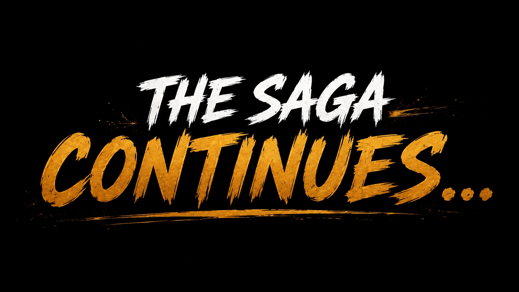 The saga continues title card for the BrokieG comic series.
